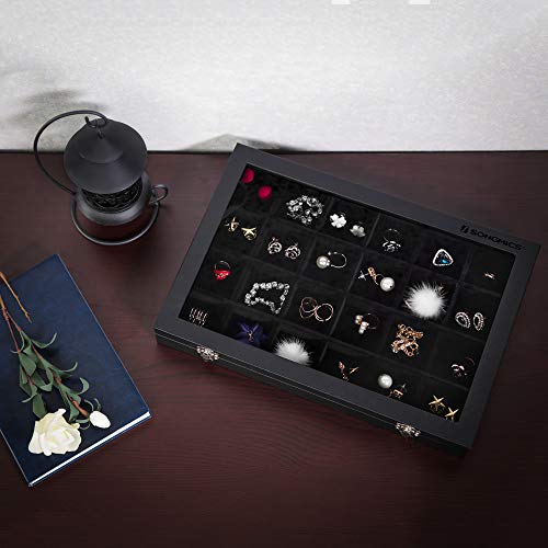 SONGMICS Jewellery Box, Jewellery Organiser with 24 Compartments