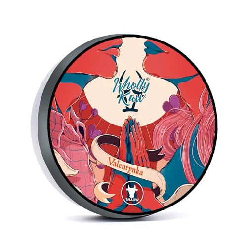 Valentynka Tallow Shaving Soap. Enriched with Donkey Milk, Water Buffalo Milk, Whey Proteins, Omega 3, Omega 6, Hops Extract. Canadian Fir, Leather, Orange, Jasmine, Sugar, Amber, Saffron, Cedarwood