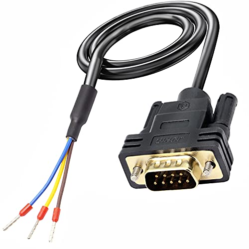 XMSJSIY DB9 Connector RS232 Serial Port Cable DB9 Adapters Solderless 9-Pin COM port Breakout Replacement Cable Order:235 (male) -1.5m/4.92Feet