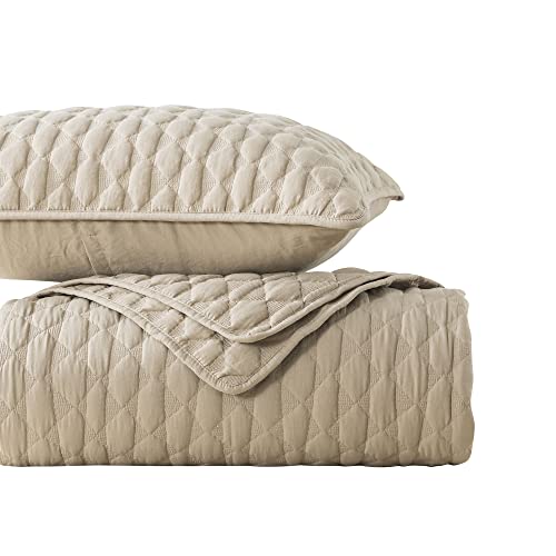 WDCOZY Beige Quilt Twin Size Bedding Sets with Pillow Sham, Lightweight Bedspread Coverlet, Twin XL Thin Comforter Bed Cover, All Season Summer Spring, Tan Cream, 2 Pieces, 68x90 inches by WDCOZY - Image 9