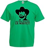 Sehr hoher Tragekomfort Chuck Norris SCHLÄFFT Nicht ER WARTET! T-Shirt Herren Fun Shirt Kult