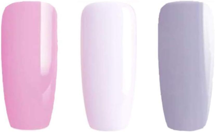 BLUESKY Gel Nail Polish Set, Pretty Pastels. Lavender Dream Dc101, Cherry Bomb Pn04, Soft Fabric 7324. 3 X 5Ml. Pink, Purple, Cream, White, Nude (Requires Curing Under Uv/Led Lamp) - Image 3