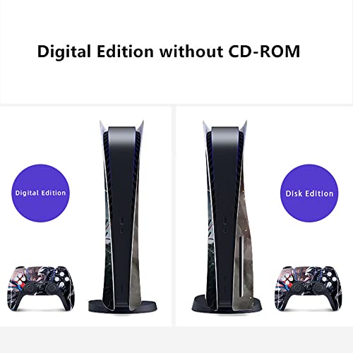 Skins For Playstation5 Console And Controllers Disk Edition,Durable Scratch Stickers And Wraps For Ps5 Disk Version，Resistant Bubble-Free #TOP4