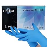 FINITEX Blue Disposable Nitrile Exam Gloves - 200 PCS/BOX 3.5mil Rubber Powder-Free Latex-Free Medic