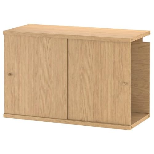 Amazon.co.jp: IKEA イケア キャビネット 引き戸付 オーク調 m80584734