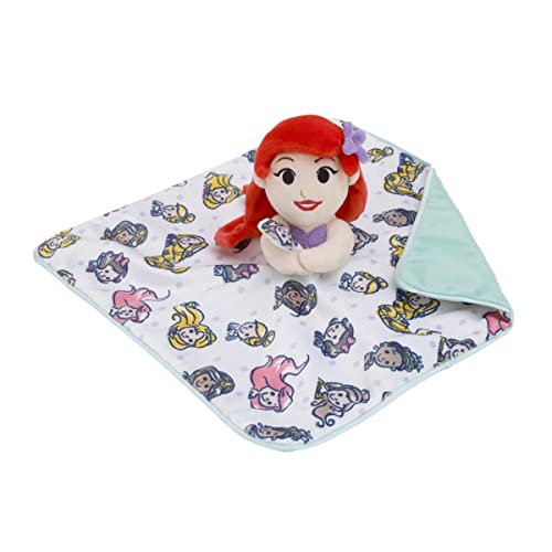 Image of Disney Ariel and Princess White and Aqua Lovey Security Blanket