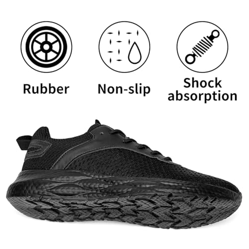 Image of DLWKIPV Men's Walking Shoes Running Sneakers Sports Athletic Workout for Gym Shoes Casual Comfortable Breathable Fashion Black US 6.5