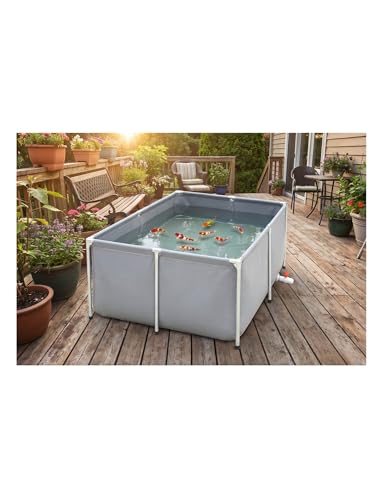 Acuario de lona reforzada y acero para la cría de peces koi 2