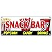 Snack Bar Candy Popcorn Drinks Banner Sign Cold Sandwiches Kettle Corn
