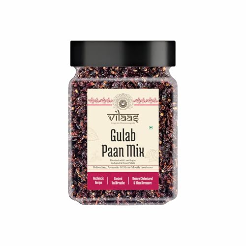 Image of Vilaas Gulab Paan Mukhwas, 200 Gm | Gulab Paan Mouth Freshener | Refreshing & Digestive After Meal Snack Mukhwas | Hygienically Packed Mukhwaas