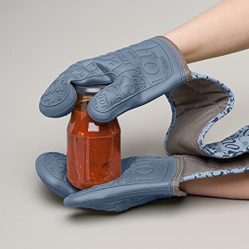 Zeal Silicone Double Oven Gloves, Heat, Steam and Water-Resistant Mitts with Quilted Fabric Inner - Image 4