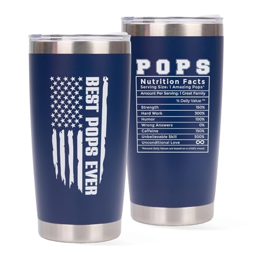 VIOZOFA Pops Gifts - Gift for Pops from Grandkids - Fathers Day Christmas Birthday Gifts Idea - Tumbler 20Oz Stainless Steel