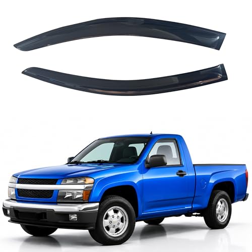 Image of IG Window Visors Fit for 2004-2012 Chevrolet /Chevy Colorado Regular Cab, Out-Channel Rain Guards Vent Wind Deflectors 2PC, Truck Accessories for 2004-2012 GMC Canyon Standard Cab (Single Cab Only)