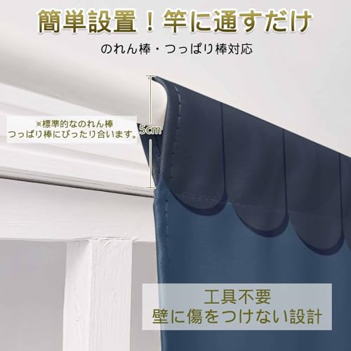 のれん 暖簾 遮光 幅75㎝×丈90cm おしゃれ カーテン 間仕切り 防寒 防音 厚手 和風 目隠し UVカット 断熱 玄関 キッチン リビング 出入り口 飲食店 寝室 春夏秋冬 和風 油 お風呂 お湯 秋田犬 かわいい 紺 [5]