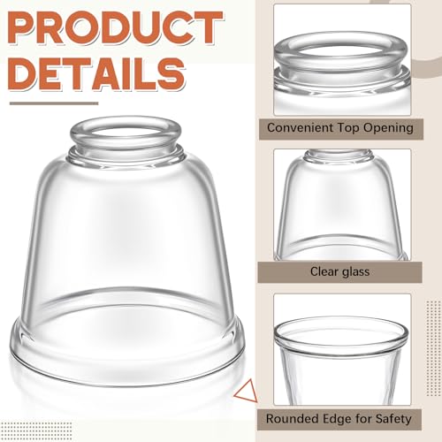 Image of Teenyyou 4 Pcs Clear Glass Globes for Ceiling Fan Lights Covers Glass Lamp Shade Replacement for E26 Chandelier Table Wall Sconce, 2-1 /8 inch Fitter, 4-5 /8 inch Diameter x 4-1 /2 inch Height