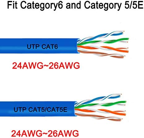 50 Pack CAT6 RJ45 Connectors Pass Through Network Modular Ehternet Plug 8P8C 3 Prong Ends