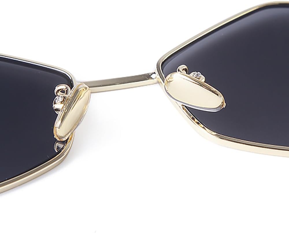 Retro Metal Hexagon Sunglasses for Women Men Luxury Trendy Steam Punk Sun Glasses Female UV400 C16 Oval One Size image 4 of 8 B0GQ3B2QZZ