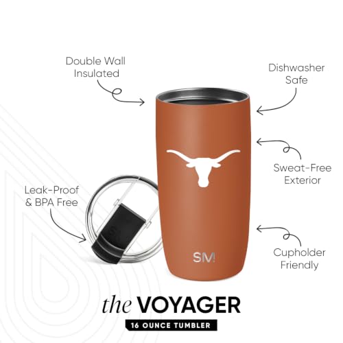 Simple Modern Texas Longhorns Coffee Mug with Flip Lid | 16oz - image 2