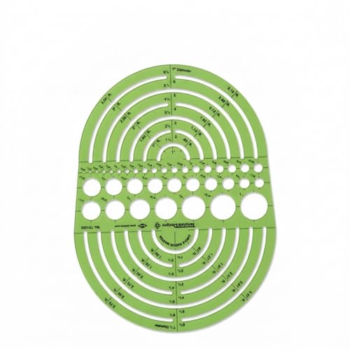 Image of ALVIN Circle Radius Master Template TD1202, Template for Artists, Architects, Design and Drafting, 3 /64th inch to 7.5 inch scale