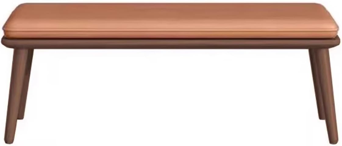 Wood Bench,Indoor Kitchen Table Bench with Upholstered,End of Bed Bench,for Living Room Hallway Bedroom.(Walnut Orange,39.4x17.7x15in)