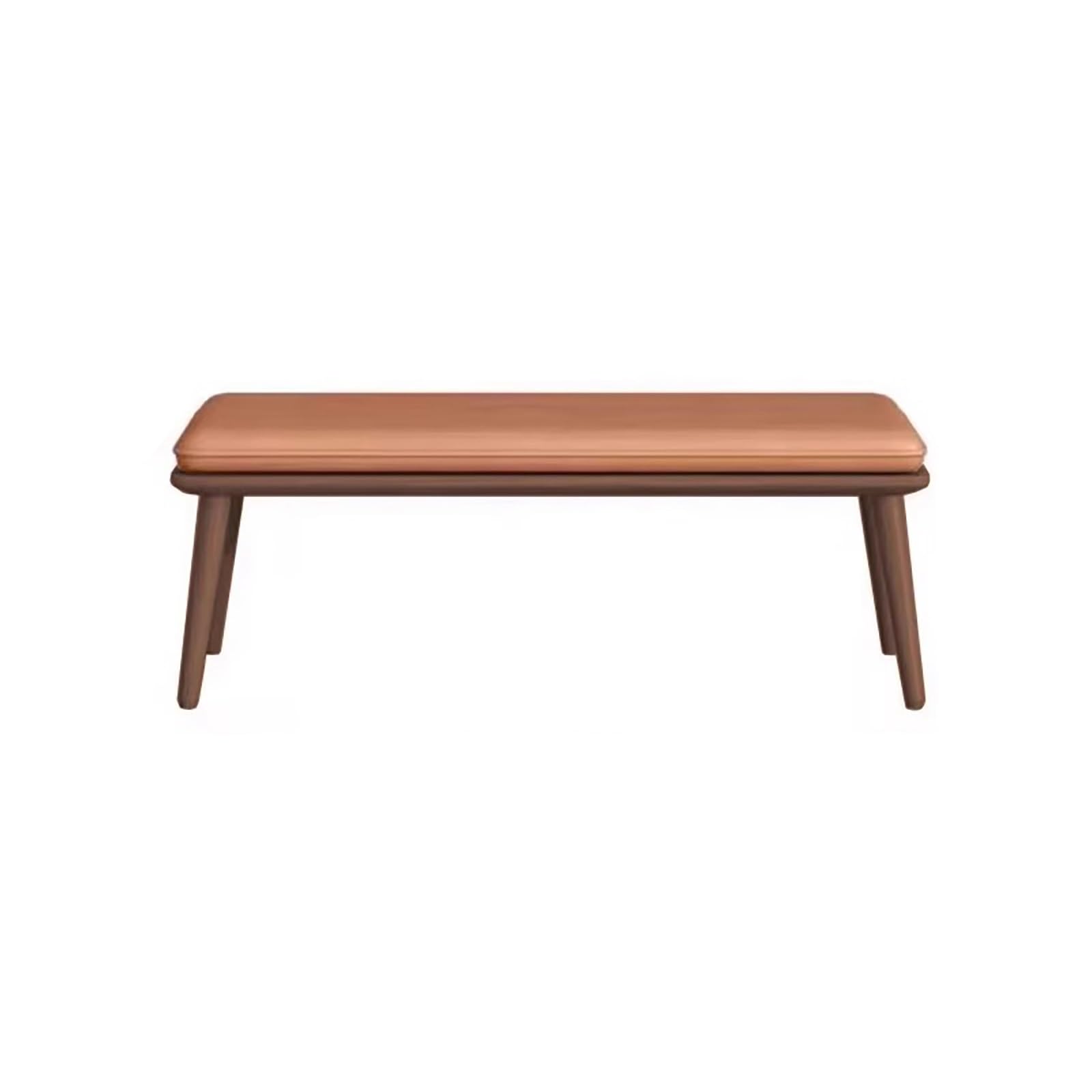 BAYTEWJX Banqueta Madera Comedor,Taburete de Entrada Tapizado Moderno,Banco de Madera de 2 Plazas,para Dormitorio Entrada Sala de Estar.(Walnut Orange,60x45x38cm)