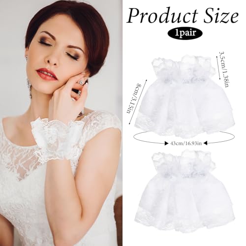 Lolita Lace Gloves Hand Sleeve Bracelet Tea Party Gloves Ruffled Wrist Cuff for Wedding Prom Costume Accessories2