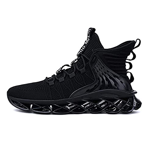 Dudhuh Running Shoes For Men Comfortable Athletic Cross Trainer Casual Walking Fashion Mens Tennis Sock Sneakers Black #TOP1