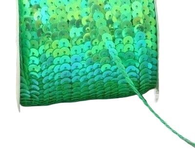 Lamówki cekinowe do szycia Wstążka cekinowa w rolce 6mm 100Y wielokolorowa(Ab M Green)