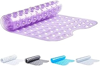 TranquilBeauty Non-Slip Bath Mat with Suction Cups | Purple 100x40cm/40x16in Extra Long Bathtub Mats | Anti-Mould, Machine-Washable, Latex-Free | Shower Mat Ideal for Elderly & Children