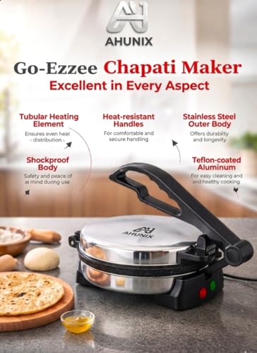 Image of Roti Maker, Multi Maker and Khakra Maker, Non-Stick Electric Flatbread Maker with Temperature Control, AHMM-01