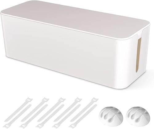 Caja organizadora de cables, caja organizadora de cables grande para ocultar la regleta de alimentación y debajo del escritorio, organizador de