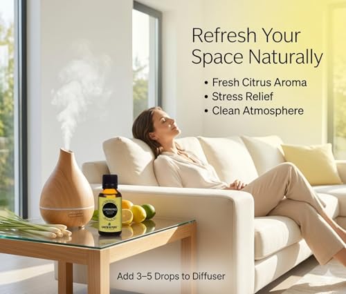 Image of Earth N Pure Lemongrass Essential Oil - Steam Distilled for Fresh Aroma, Focus & Relaxation - 100% Pure & Undiluted | 15ml