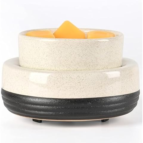 Tepaken Ceramic Candle Wax Warmer Wax Melt Warmer Wax Melter for Scented Wax, Yankee Jar Candles or Oil Candle Wax Burner Gifts for Home Office Decor Women as Gifts for Mom Grandma Women Girls Cover