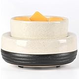 Tepaken Ceramic Candle Wax Warmer Wax Melt Warmer Wax Melter for Scented Wax, Yankee Jar Candles or Oil Candle Wax Burner Gifts for Home Office Decor Women as Gifts for Mom Grandma Women Girls