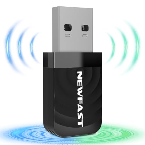 1300Mbps Chiavetta WiFi per PC Fisso Dual Band 2.4G/5GHz AC1300 WiFi USB per PC, Adattatore di Rete Wireless per PC/Desktop/Laptop Ricevitore WiFi per PC, Supporto Windows 11/10 und Mac OS 1