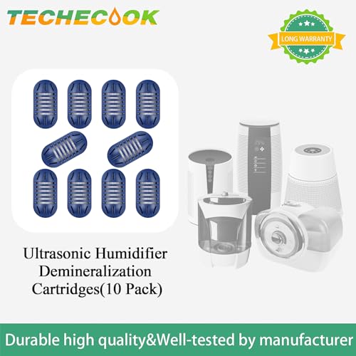 Techecook 10Pack Demineralization Cartridge Fit for HoMedics Ultrasonic Humidifier Demineralization Cartridge Filter UHE-HDC4- Eliminate White Mist|Prevent Hard Water Build-Up|Filter Mineral Deposits