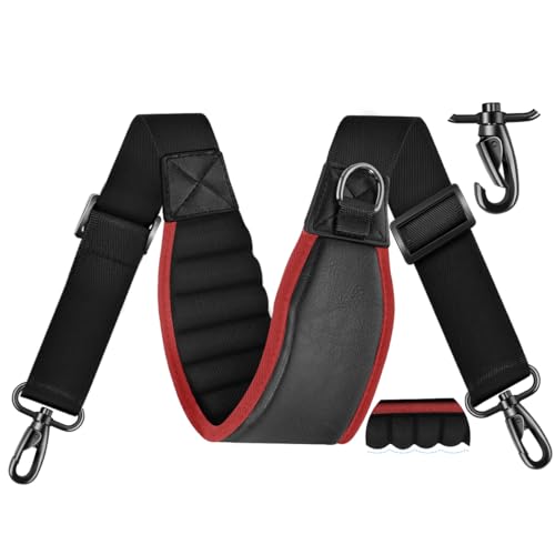 ZINZ 3D Air Cushion 58 inch Strap for Bags with Fixed Ultra-Thick Padded Breathable, Universal Strap with Double Adjustable Buckles and Swivel Hooks for D-ring Bags,Red edge by ZINZ - Used condition - US$15.35