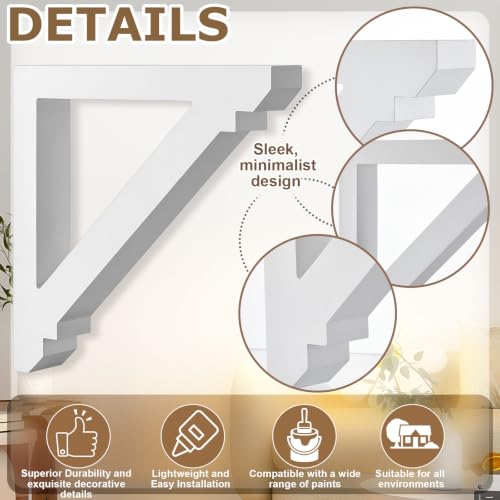 Image of Briwooody 2 Pcs Unfinished Paintable Corbels, 2 W x 11 7 /8 D x 11 7 /8 in H