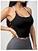 SHENHE Women's Built in Bras Tank Tops Color Block Sports Bras Criss Cross Spaghetti Strap Cami Shirts Workout Tops Black Large