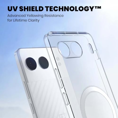 Image of DIZORO Crystal Clear Magnetic Compatible with Oneplus Nord 4 Back Cover case with Anti-Yellow (Compatible with Magsafe) Anti-Scratch | Shockproof Transparent Cover