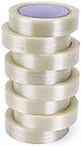 nicestrong 8-Pack Filament Strapping Tape 6.3mil x 1inch x 27yds Commodity Grade Heavy Duty Transparent Reinforced Fiberglass Tape, Thickened and Super Sticky