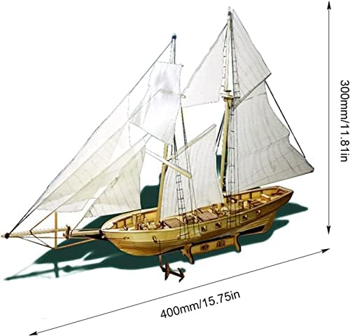 Yedaoiu Wooden Assembled Sailing Ship Model Kit DIY Model Decoration Boat Western Classical Sailing Model Toy Home Office Decoration Gifts for Kids And Adults,Brown