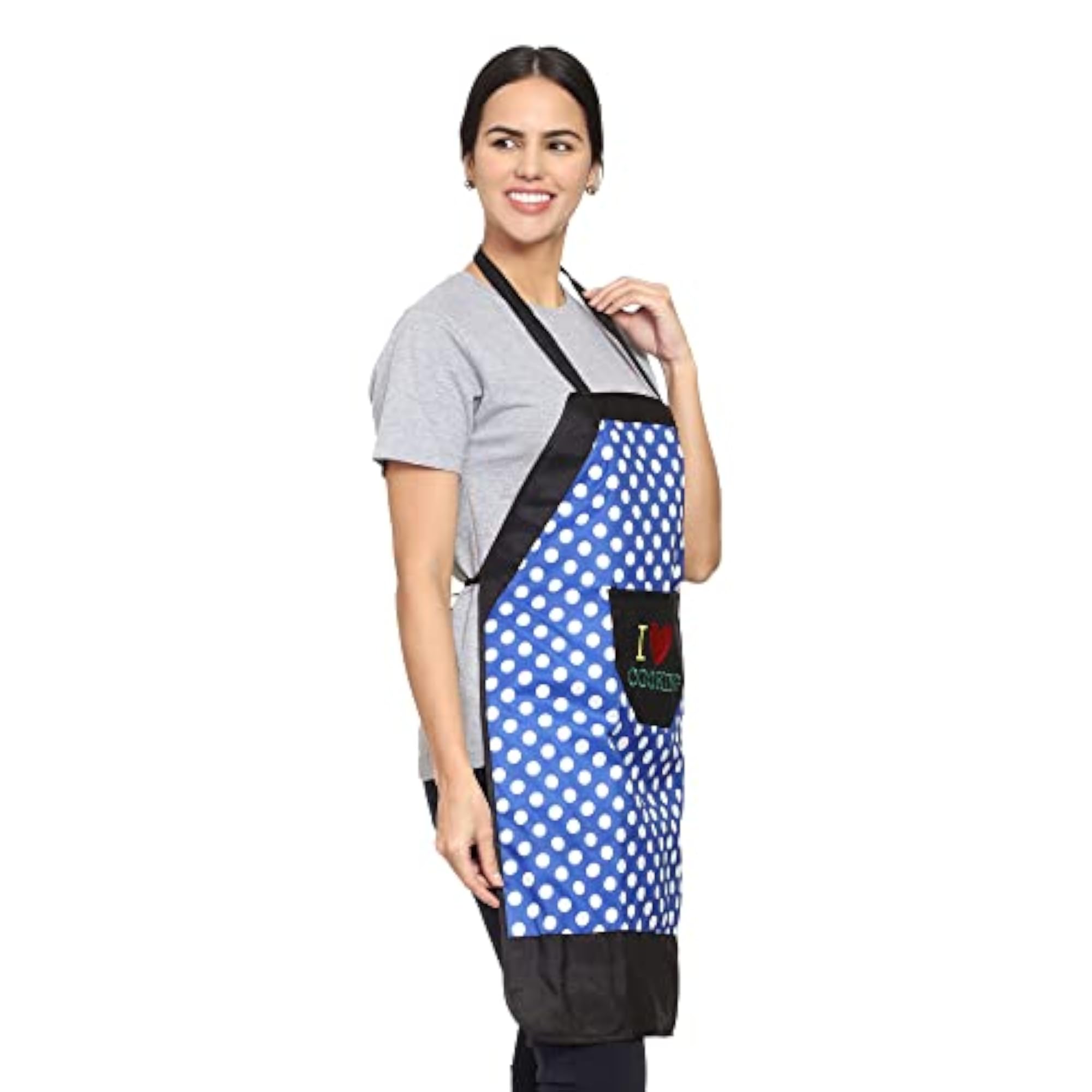 Women's Polka Dot Waterproof Kitchen Apron with Pockets