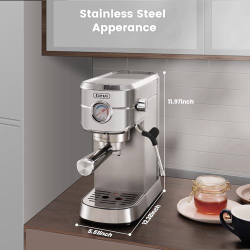 Image of Gevi 20 Bar Compact Commercial Espresso Machine for Home,Latte Coffee Maker