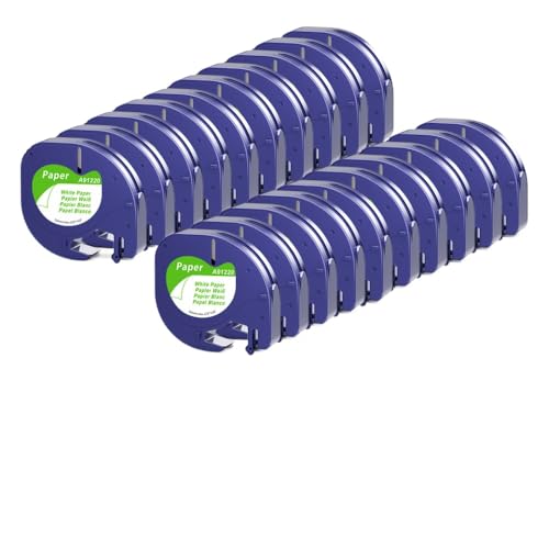 12mm 5-20PK�}���`�J���[�v���X�`�b�N�y�[�p�[���x���e�[�v4M���[�x�����[�J�[LT100H LT-100T 91200 91201�ƌ݊���(20PK paper white)