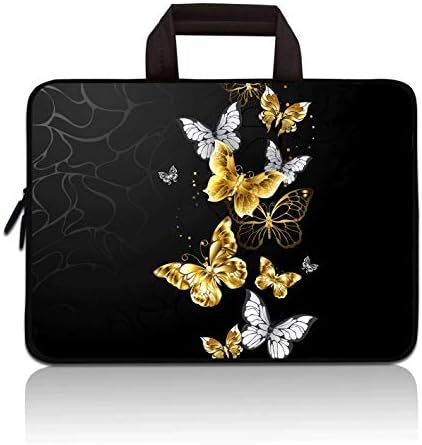11 11.6 12 12.1 12.5 inch Laptop Carrying Bag Chromebook Case Notebook Ultrabook Bag Tablet Cover Neoprene Sleeve for Apple MacBook Air Samsung Google Acer HP DELL Lenovo Asus (Golden Butterflies)