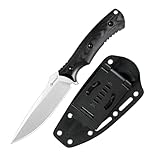 SDOKEDC DC53 Stahl Feststehendes Outdoor Werkzeug mit Micarta Griff & Kydex Scheide, Jagdwerkzeug für Männer, EDC Camping Survival Angeln (Weiß/schwarz)