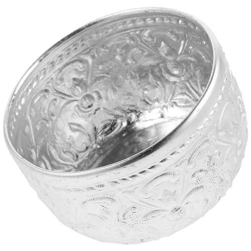 Angoily Thai Small Carved Bowl 2-Pack 3.93 Inch Water Offering Bowl Essential Oil Container for Massage Spa Home Use