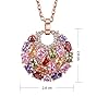 Mecool Crystal Pendant Rose Golden Cubic Zirconia Multi-Stone Round Disc Necklace for Women | Ladies Birthday Pendant #1