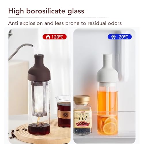 Image of Soko Cold Brew, Iced Coffee & Hot Tea Maker | Borosilicate Glass Bottle with Removable Mesh Filter | Airtight Seal Pot | Dishwasher Safe Kettle for Beverages Infuser - Kitchen, Office, Cafe - White